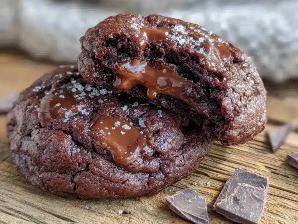 double chocolate fudge cookies - featured image
