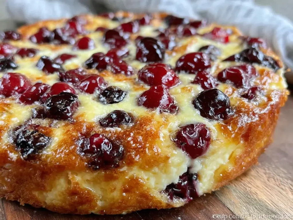 easy creamy fresh cherry clafoutis - featured image