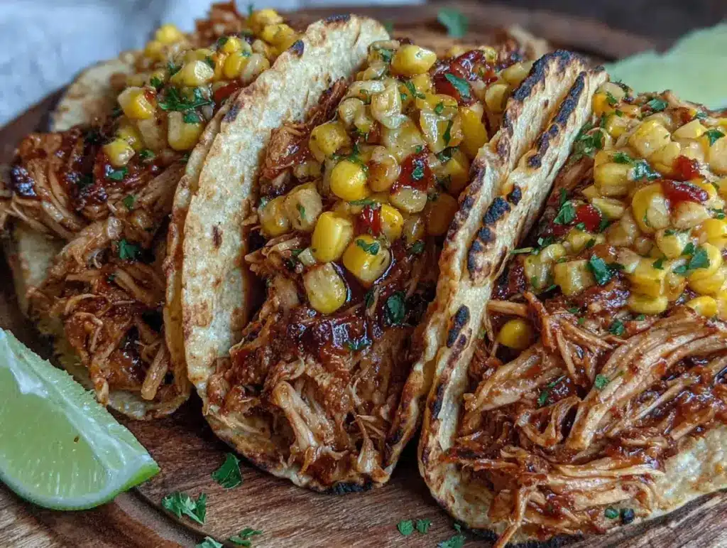 easy crockpot chicken tacos - featured image