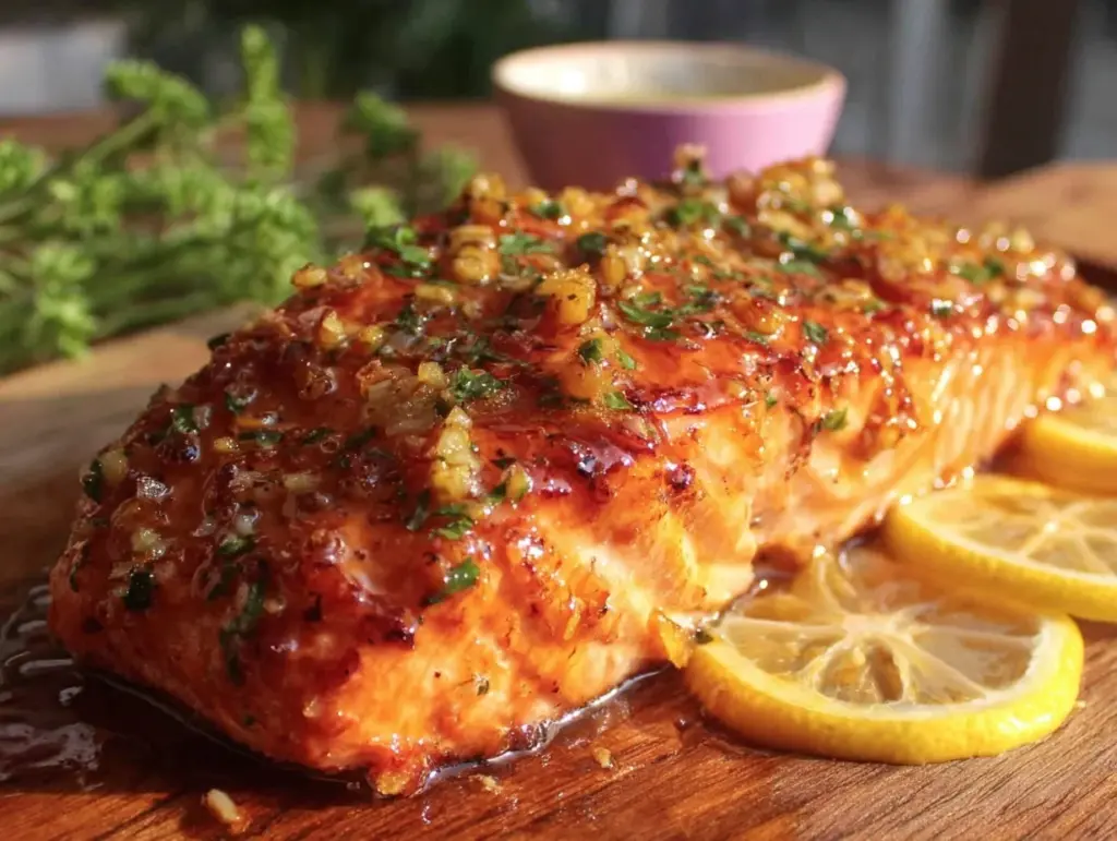 easy garlic butter baked salmon - featured image