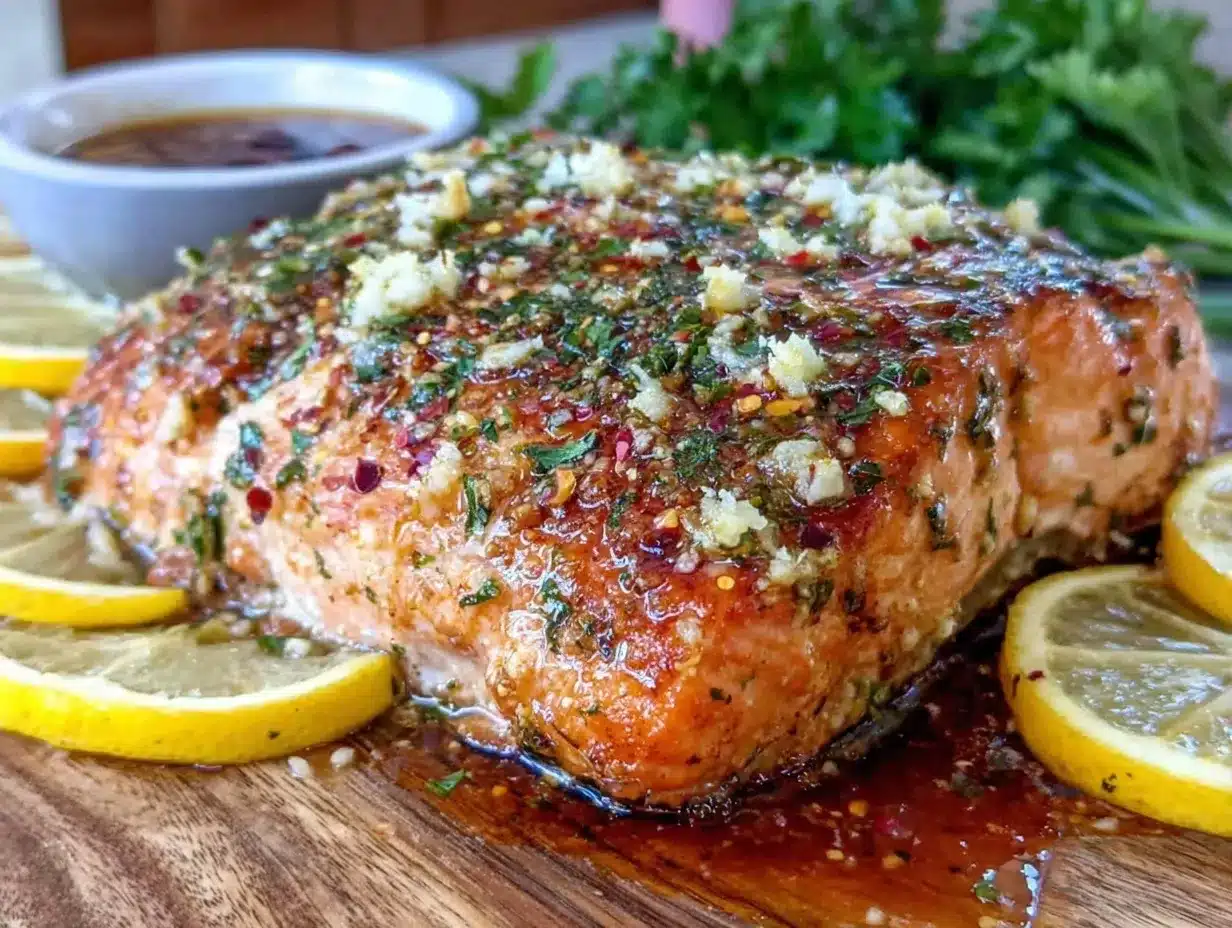 easy garlic butter baked salmon preparation steps