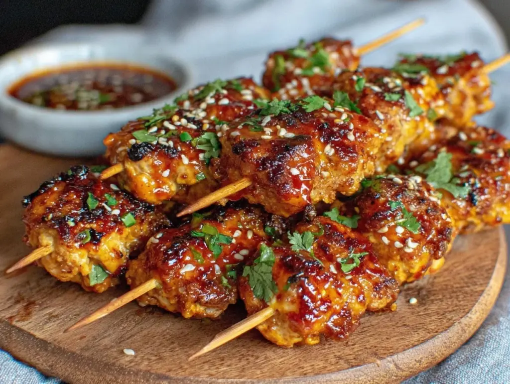 firecracker chicken skewers - featured image