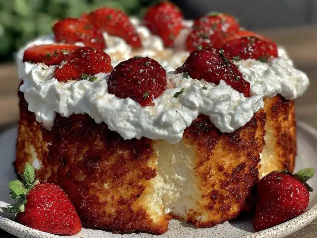 Fluffy Strawberry Angel Food Cake - featured image