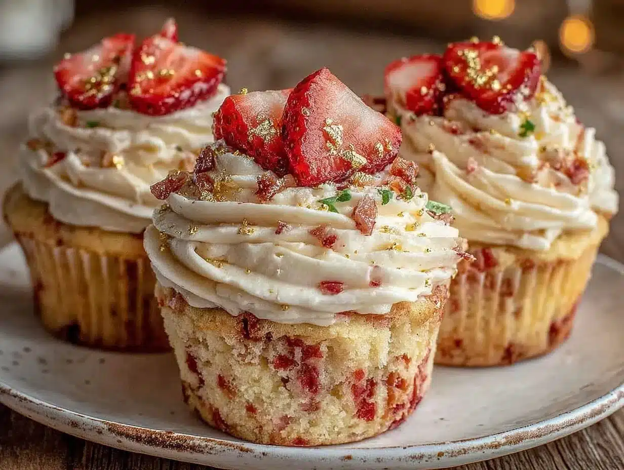 fluffy strawberry champagne cupcakes preparation steps