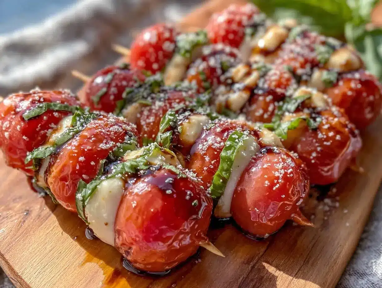 fresh caprese skewers preparation steps