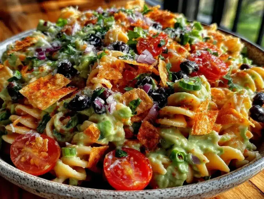 fresh cold taco pasta salad - featured image