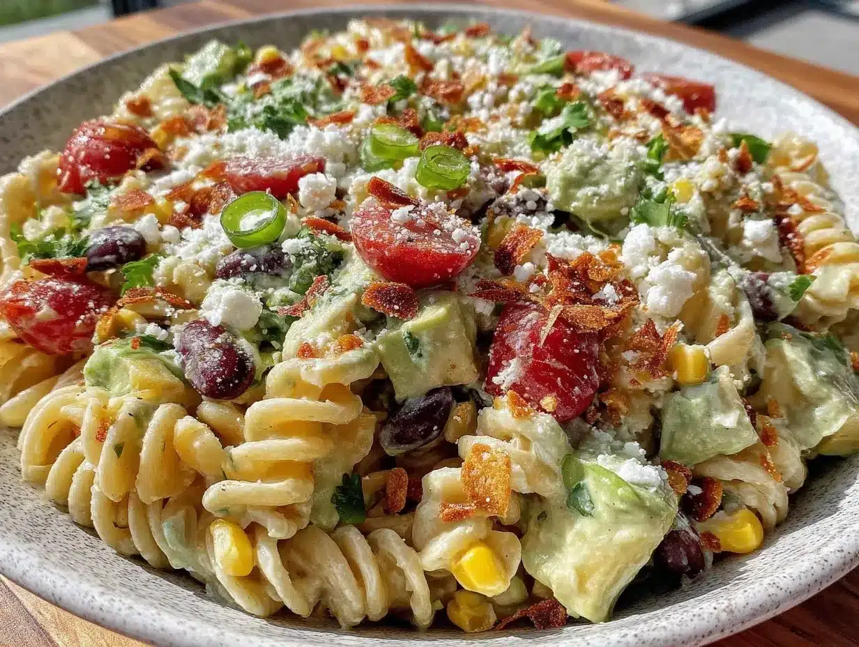 fresh cold taco pasta salad preparation steps