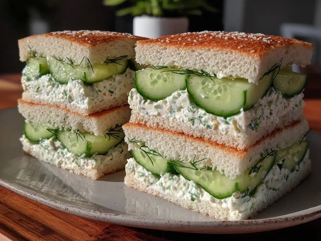 fresh cucumber dill tea sandwiches preparation steps