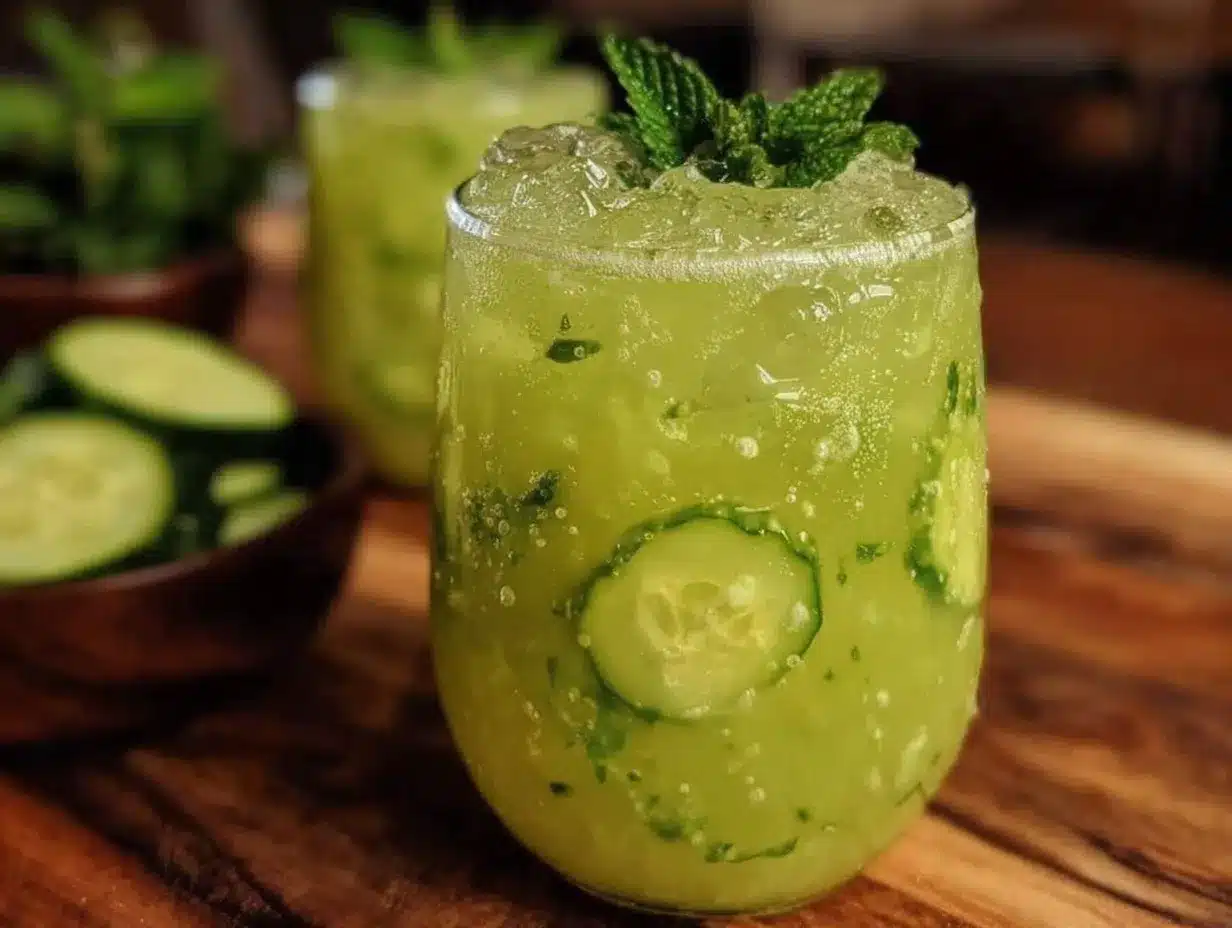 fresh cucumber mint agua fresca preparation steps