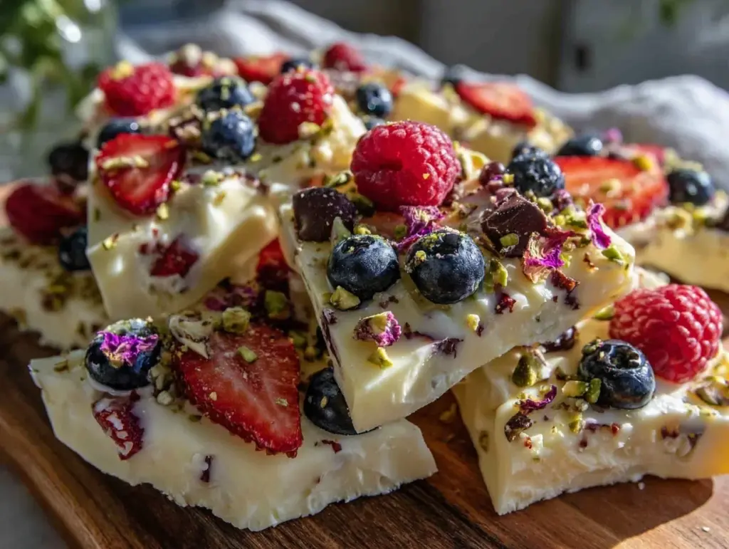 fresh frozen yogurt bark - featured image