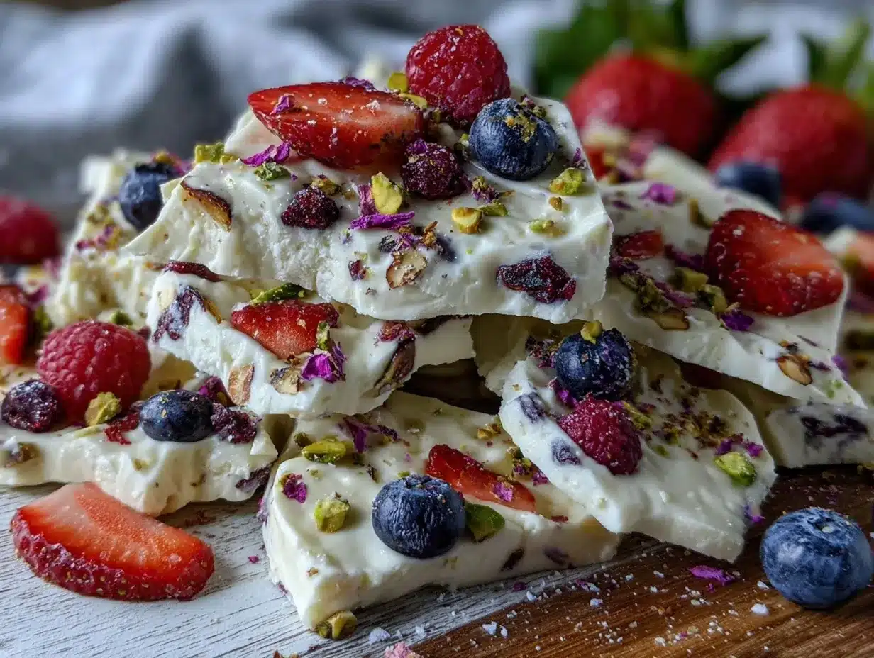 fresh frozen yogurt bark preparation steps
