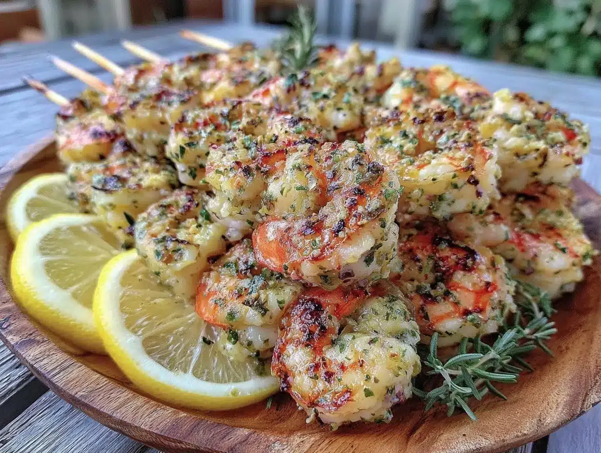 fresh grilled lemon herb shrimp skewers preparation steps