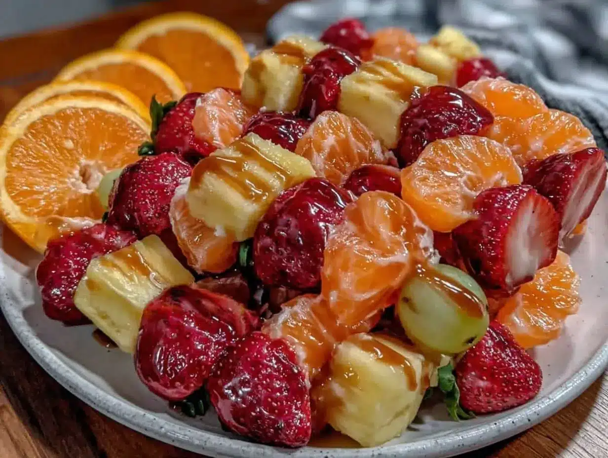 fresh mimosa bar fruit skewers preparation steps