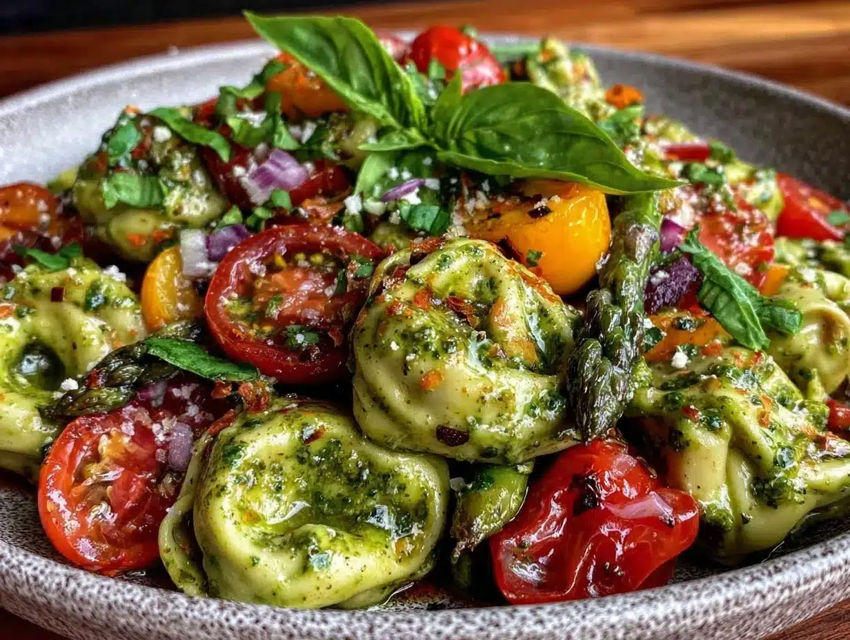 fresh pesto tortellini primavera preparation steps