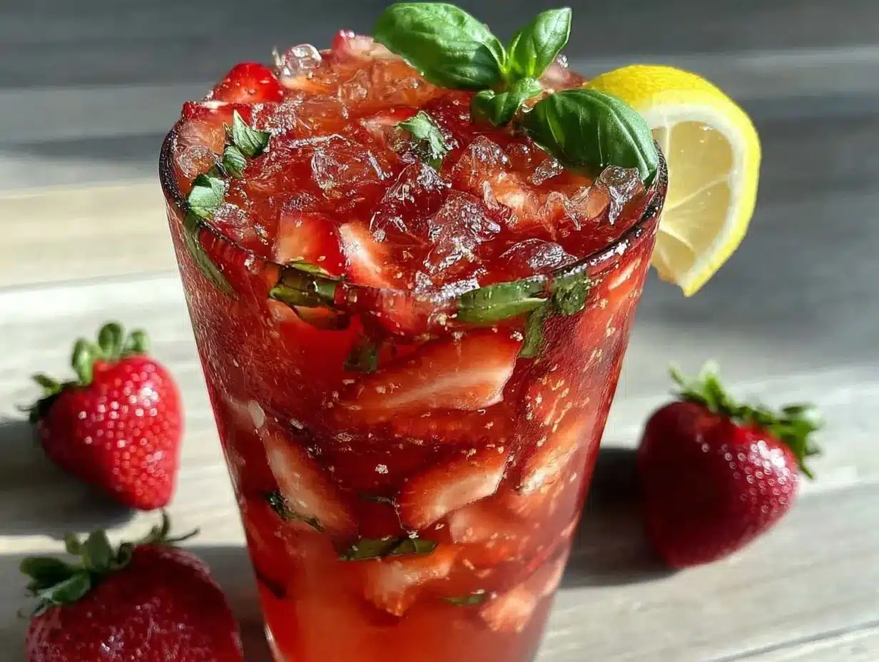fresh strawberry basil lemonade preparation steps