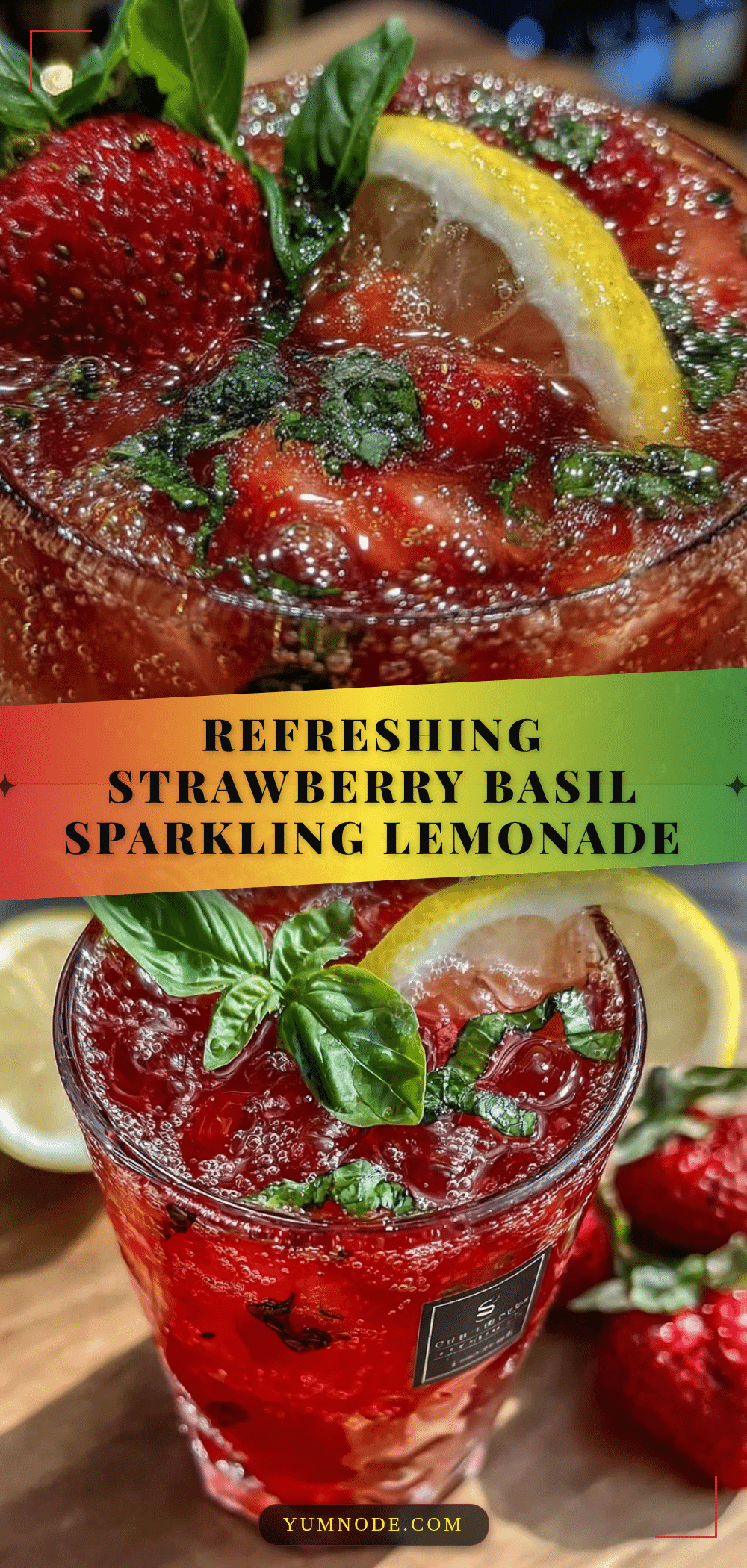 fresh strawberry basil sparkling lemonade recipe