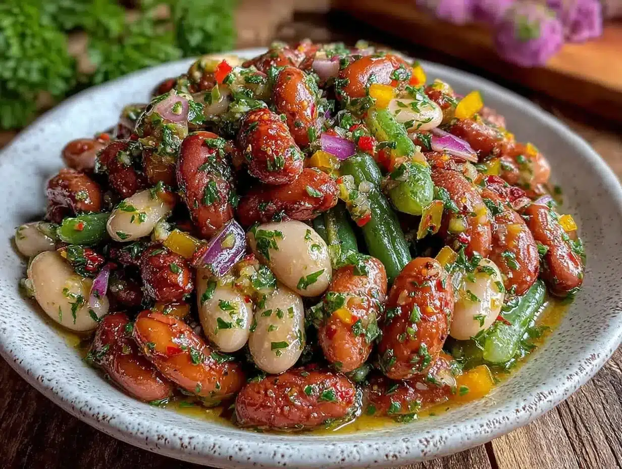 fresh three bean salad preparation steps