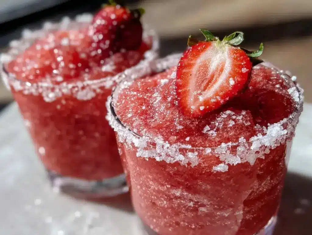 frozen strawberry margaritas - featured image