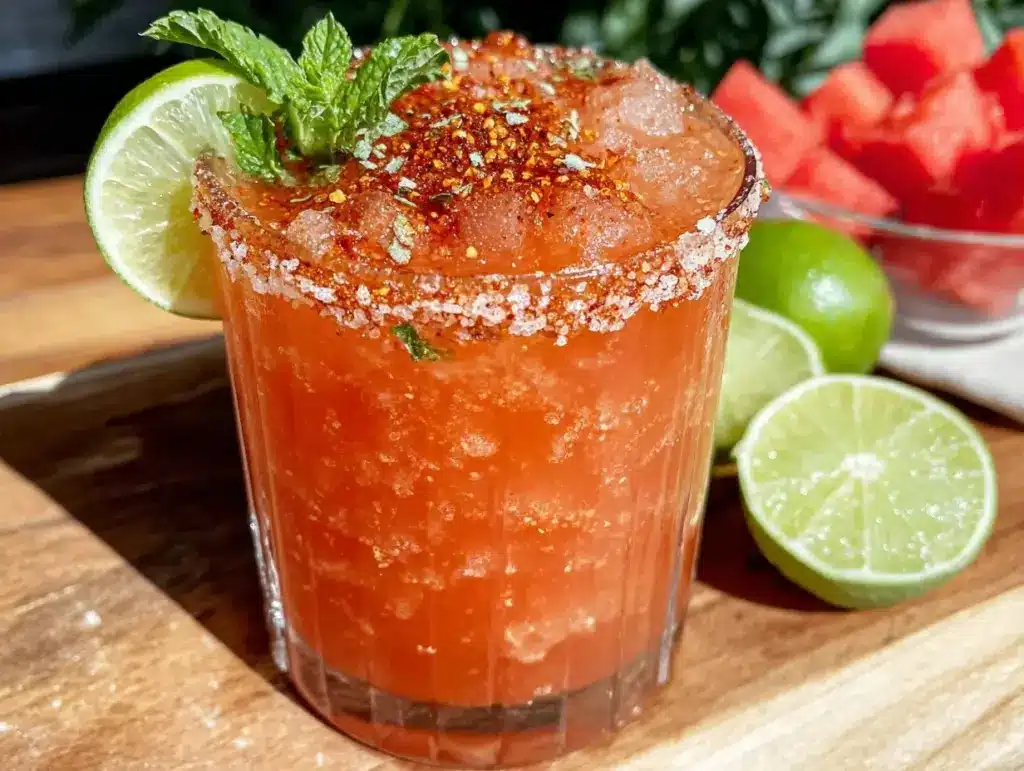 frozen watermelon margarita slush - featured image