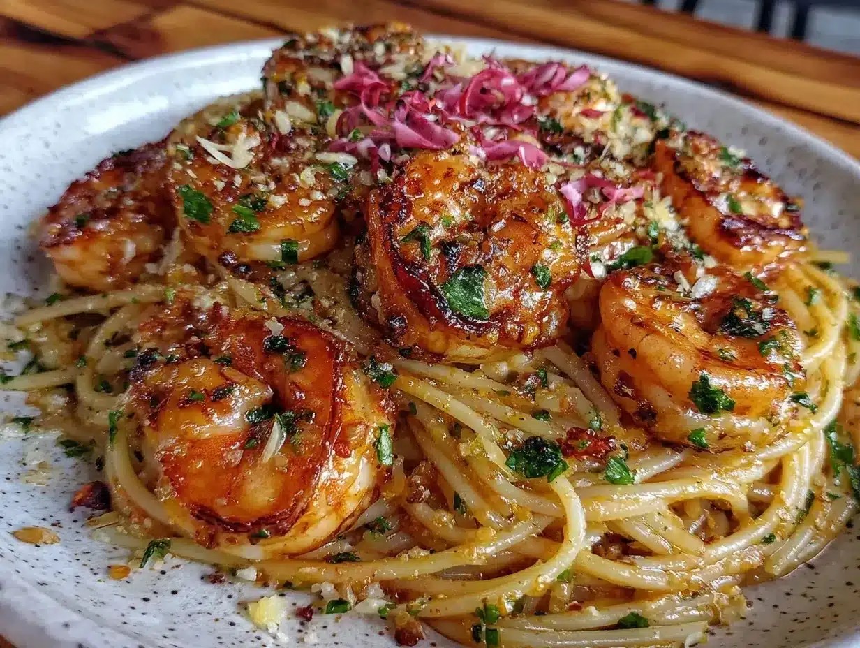 garlic butter shrimp pasta preparation steps