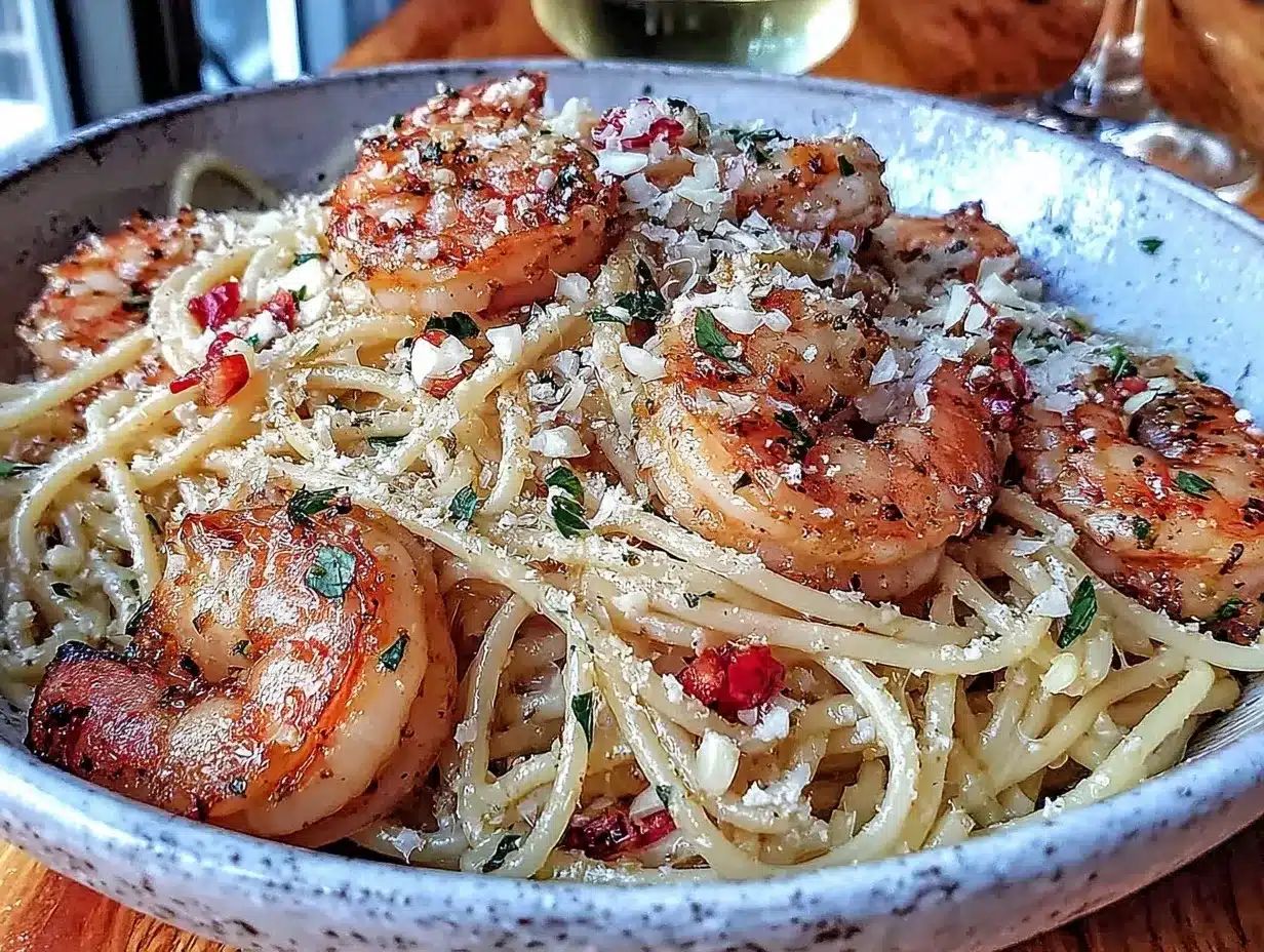 garlic shrimp pasta preparation steps