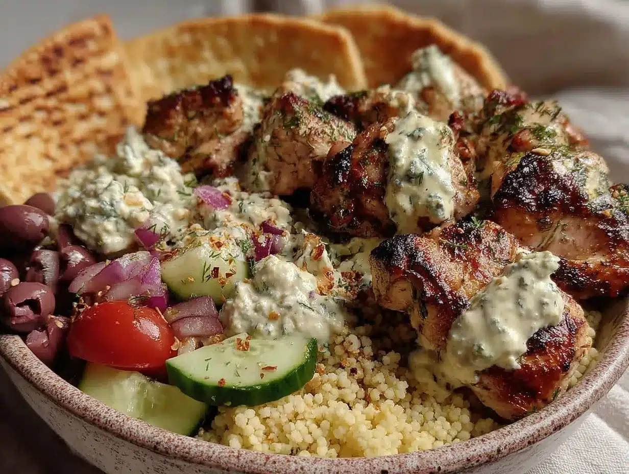 greek chicken gyro bowl preparation steps
