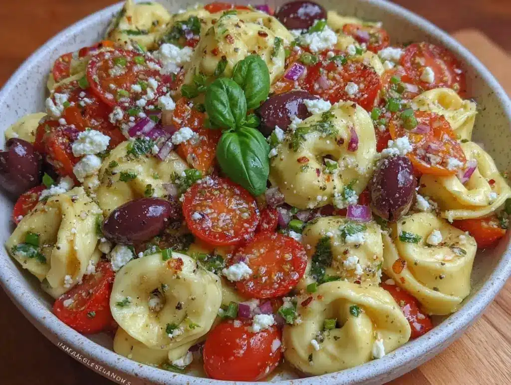 greek tortellini pasta salad - featured image