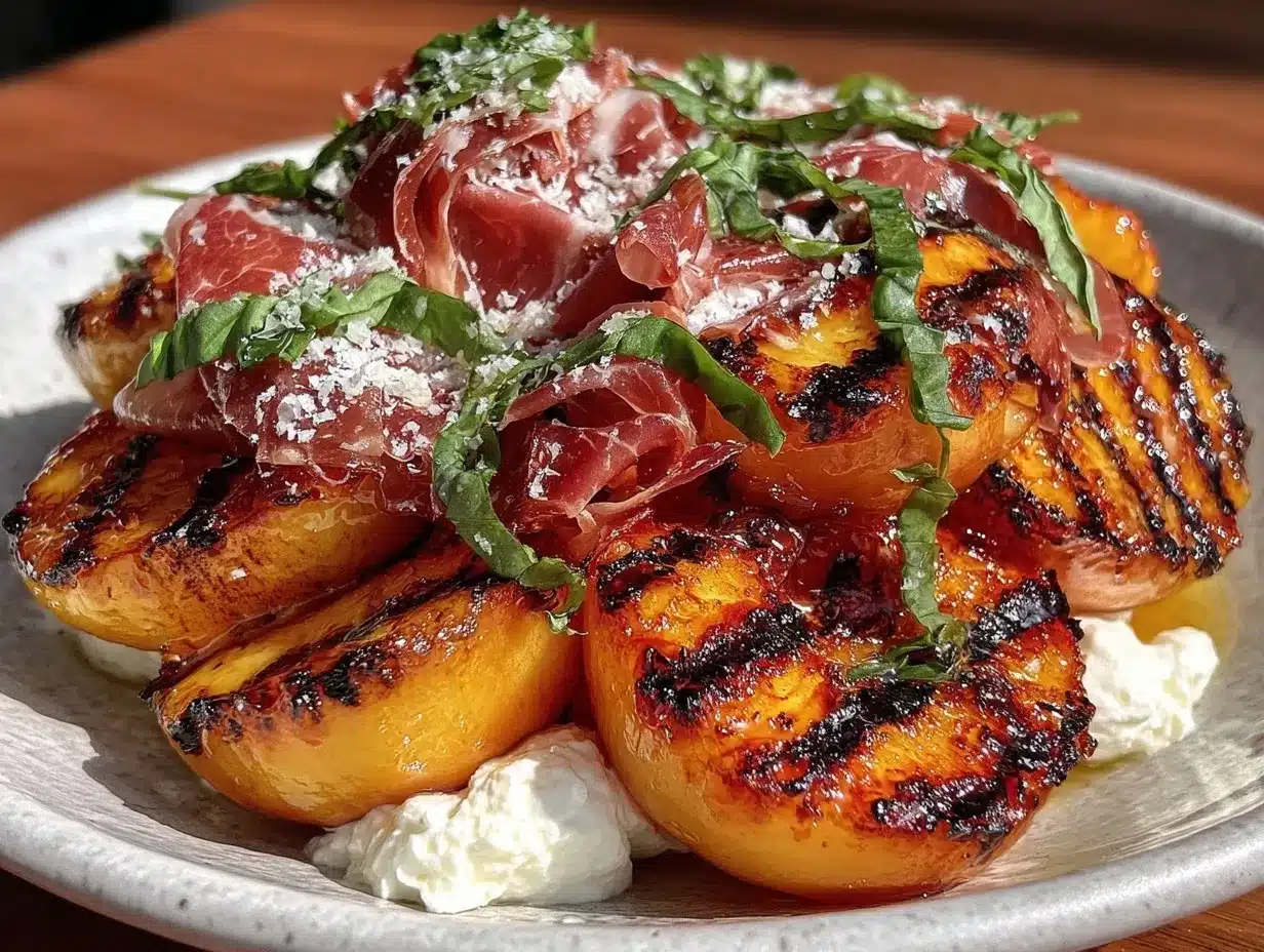 grilled peach and burrata salad preparation steps