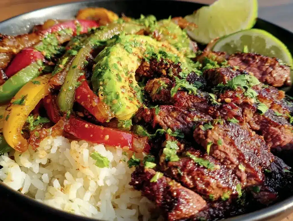 grilled steak fajita bowls - featured image