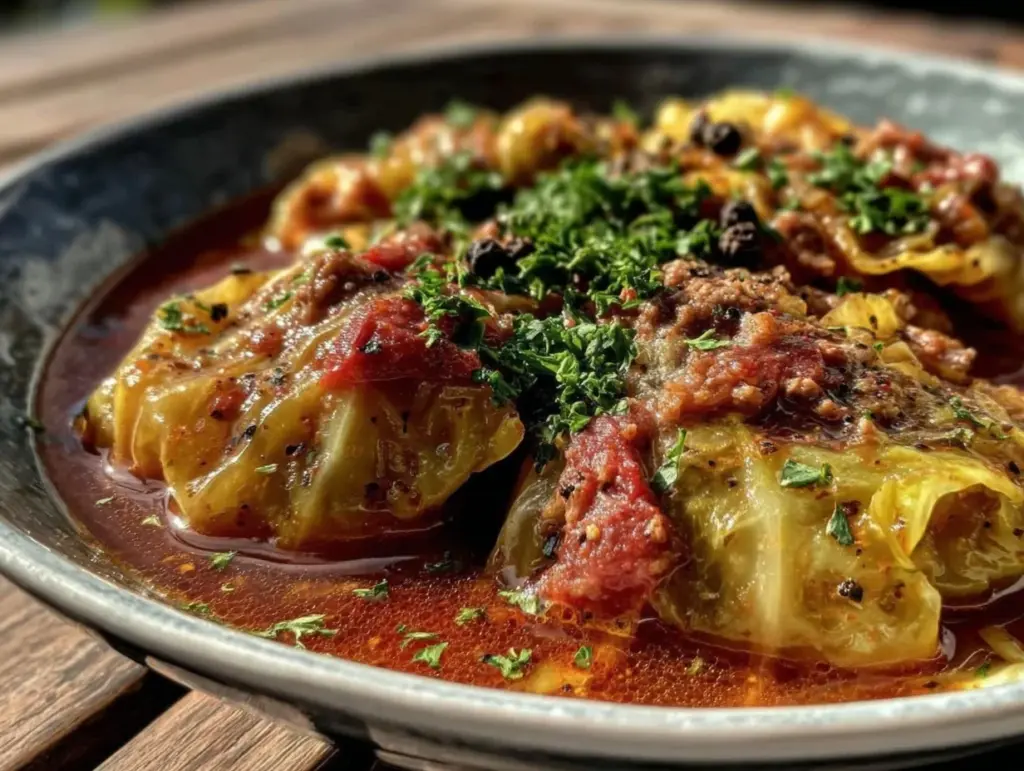 hearty unstuffed cabbage roll soup - featured image