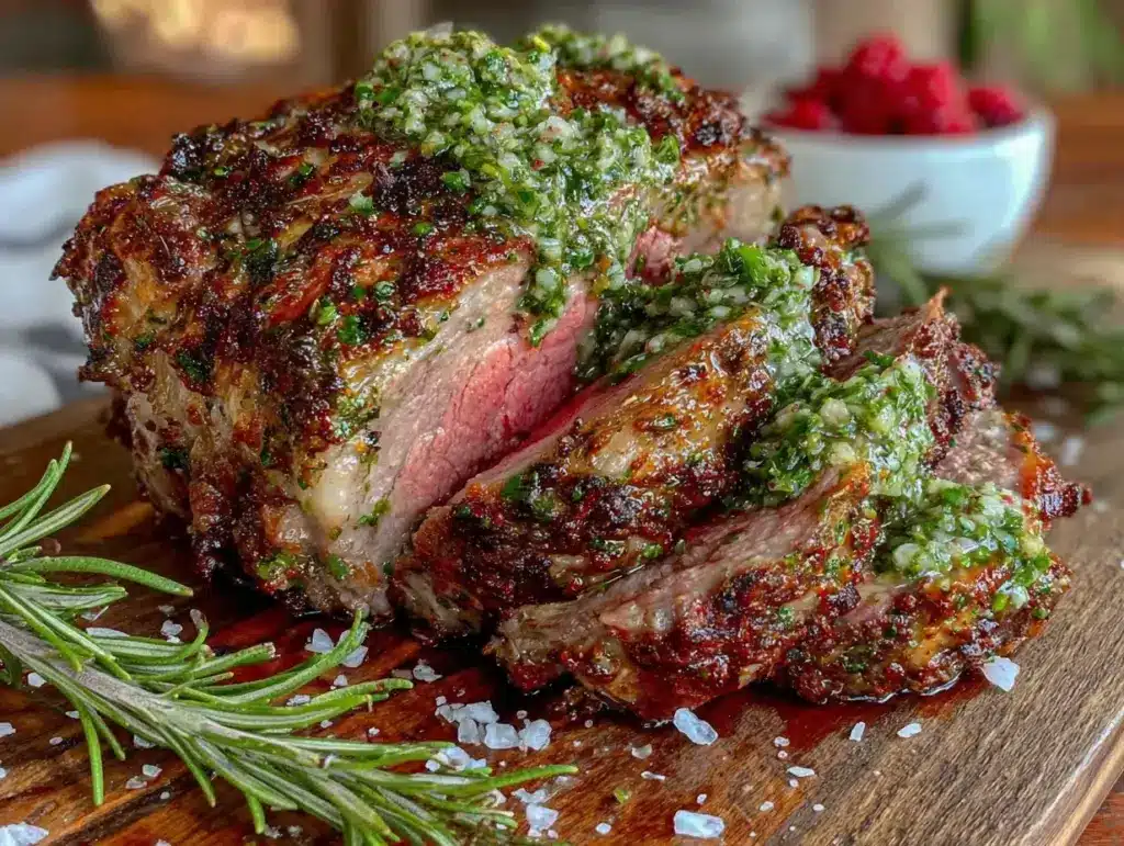 herb crusted leg of lamb - featured image