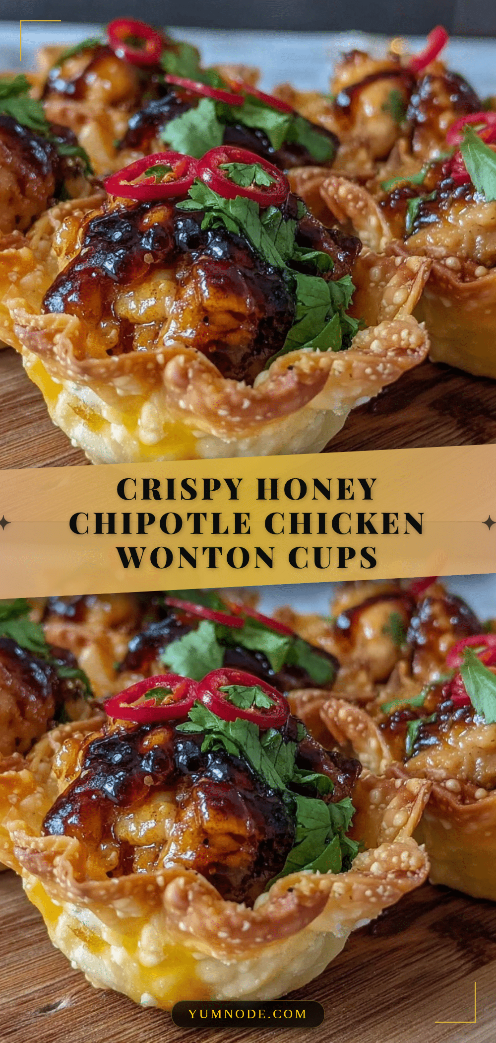 honey chipotle chicken wonton cups recipe