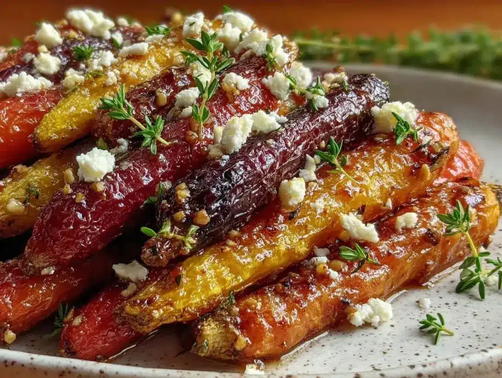 honey roasted rainbow carrots - featured image