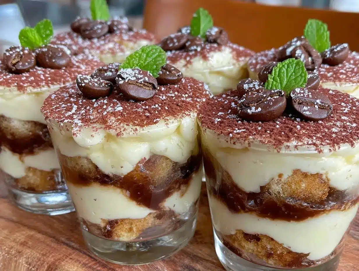 Irish coffee tiramisu cups preparation steps