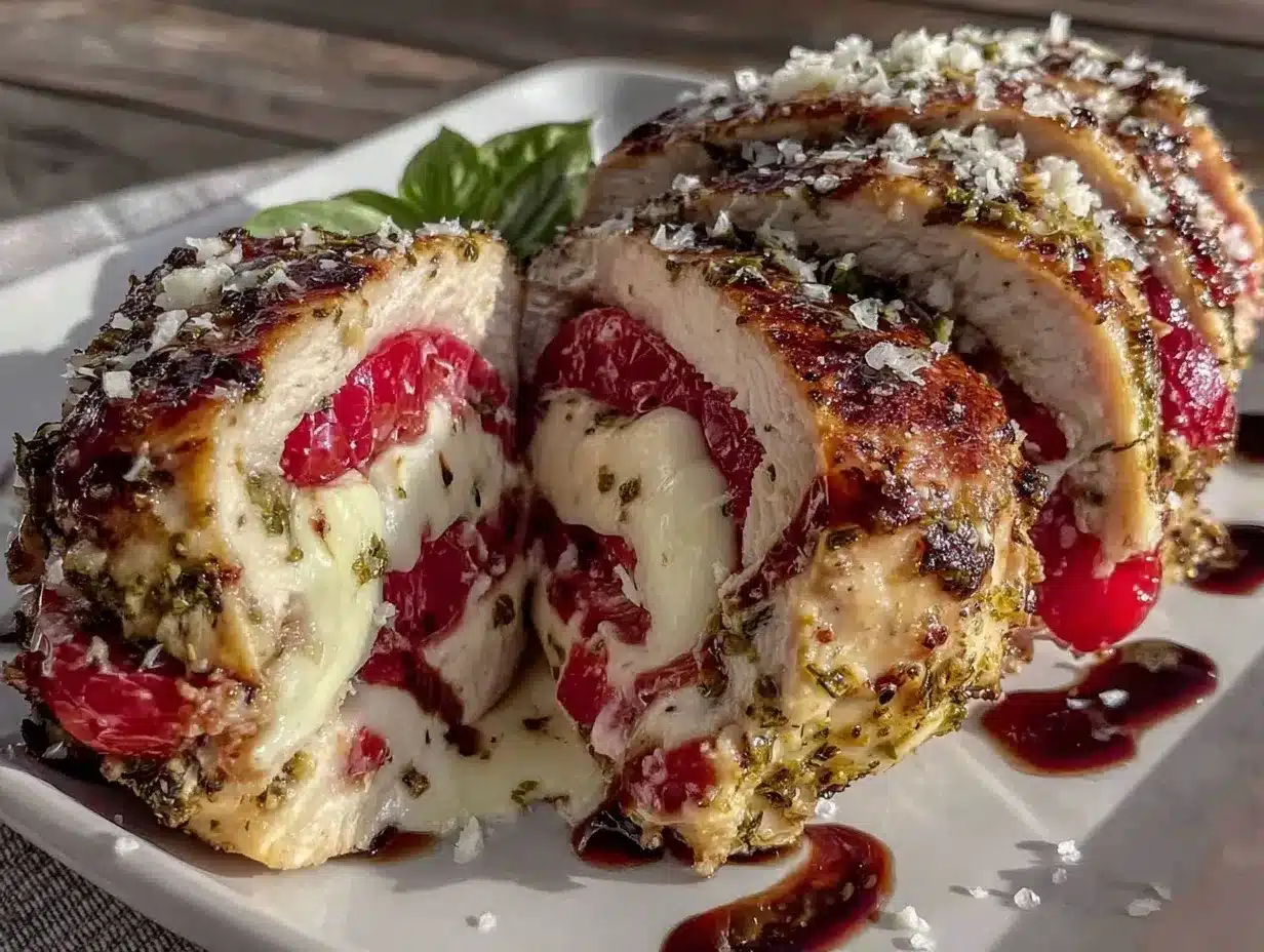 Juicy Caprese Stuffed Chicken Breast preparation steps