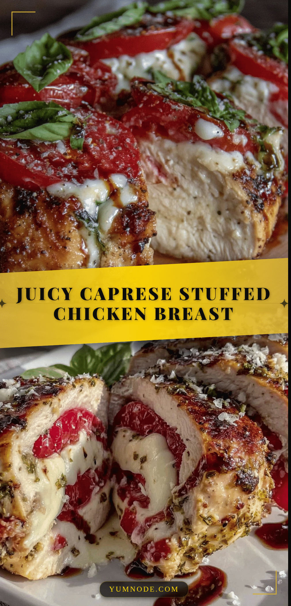 Juicy Caprese Stuffed Chicken Breast recipe