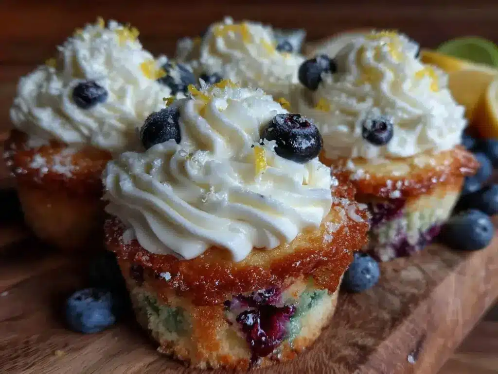 lemon blueberry cupcakes - featured image