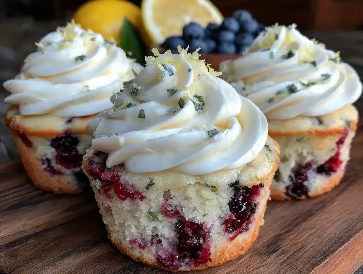 lemon blueberry cupcakes preparation steps