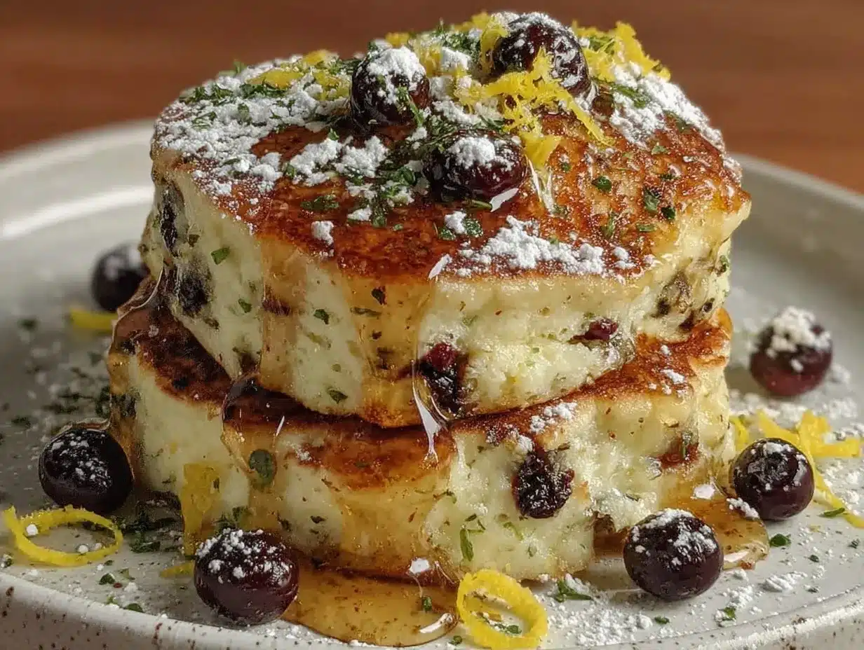 lemon blueberry ricotta pancakes preparation steps
