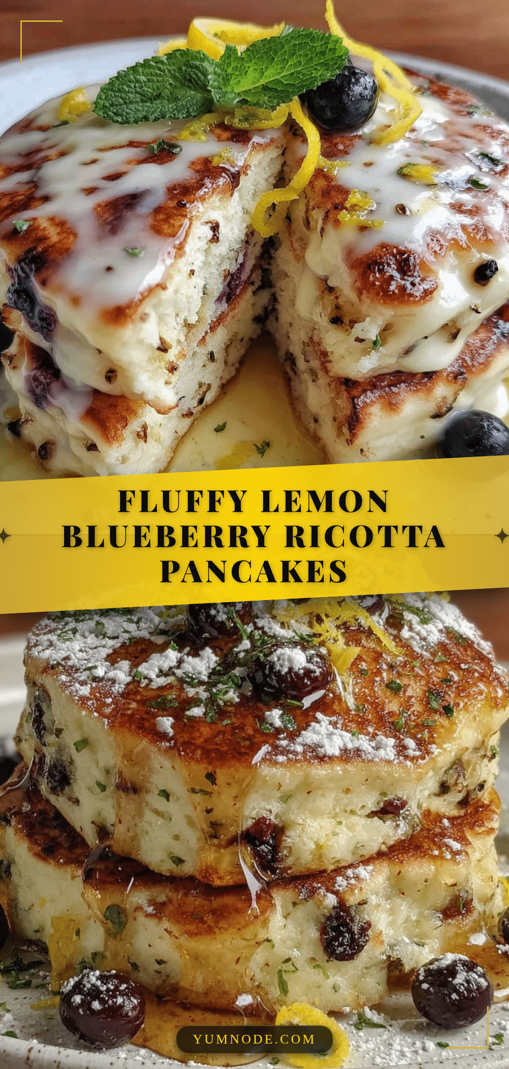 lemon blueberry ricotta pancakes recipe