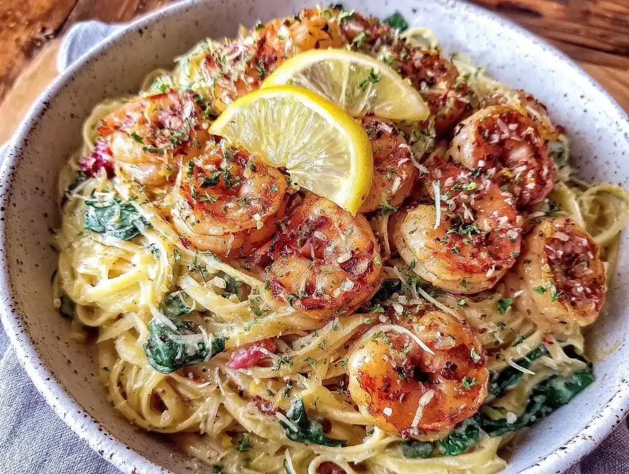 lemon garlic shrimp pasta preparation steps