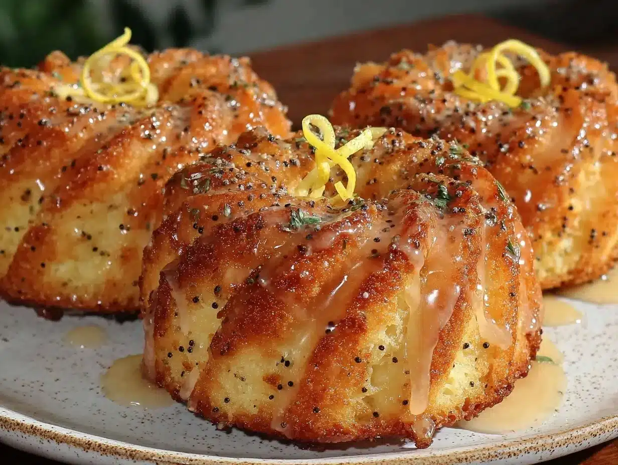 lemon poppy seed mini bundt cakes preparation steps