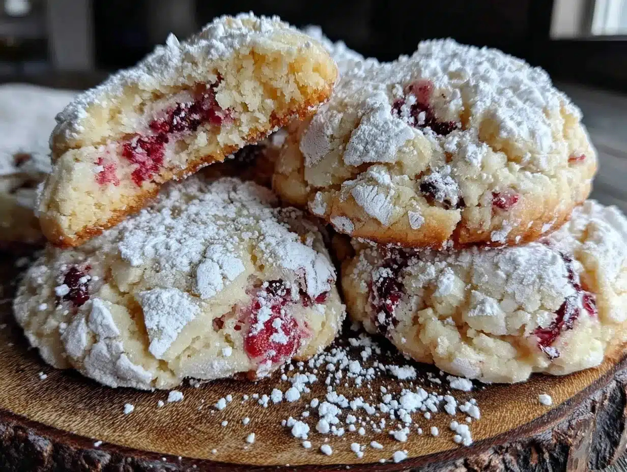 lemon raspberry crinkle cookies preparation steps
