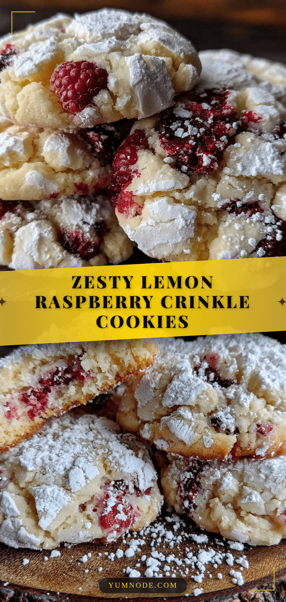 lemon raspberry crinkle cookies recipe