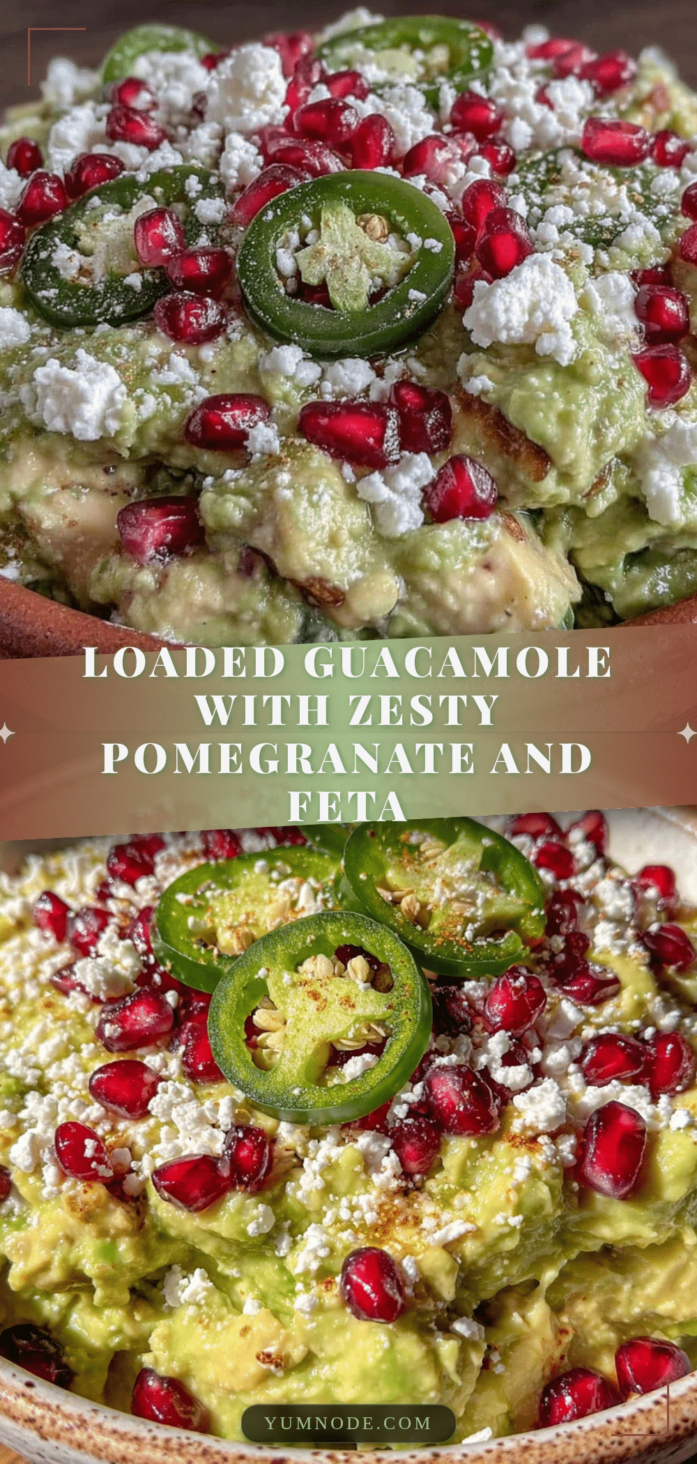 loaded guacamole with pomegranate jalapeno and feta recipe