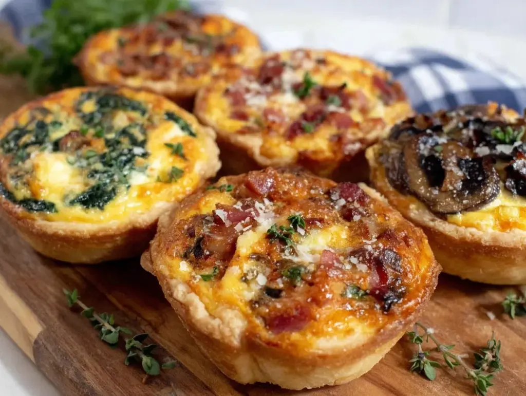 mini quiche trio recipe - featured image