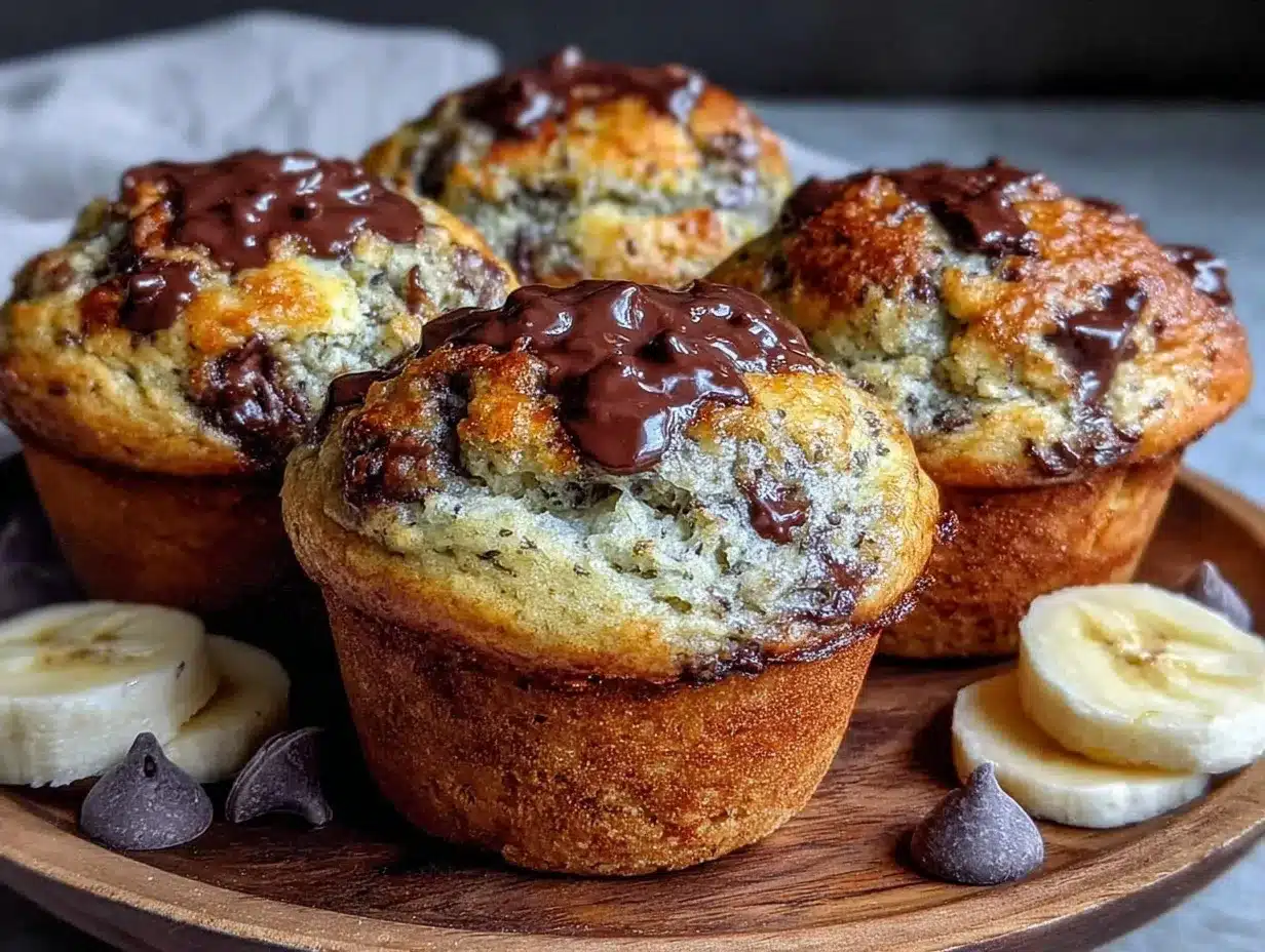 moist chocolate chip banana bread muffins preparation steps