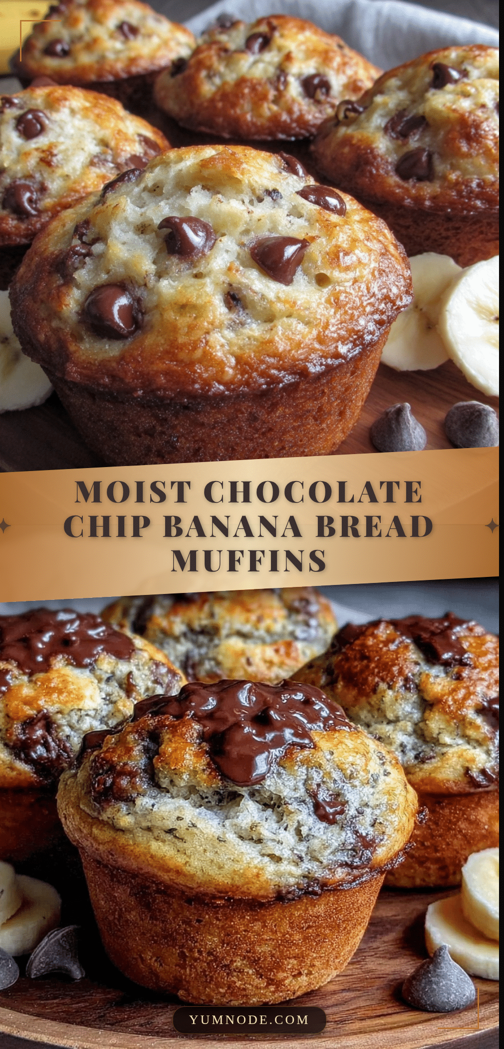 moist chocolate chip banana bread muffins recipe