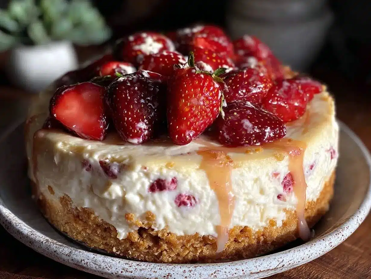 no-bake strawberry cheesecake preparation steps