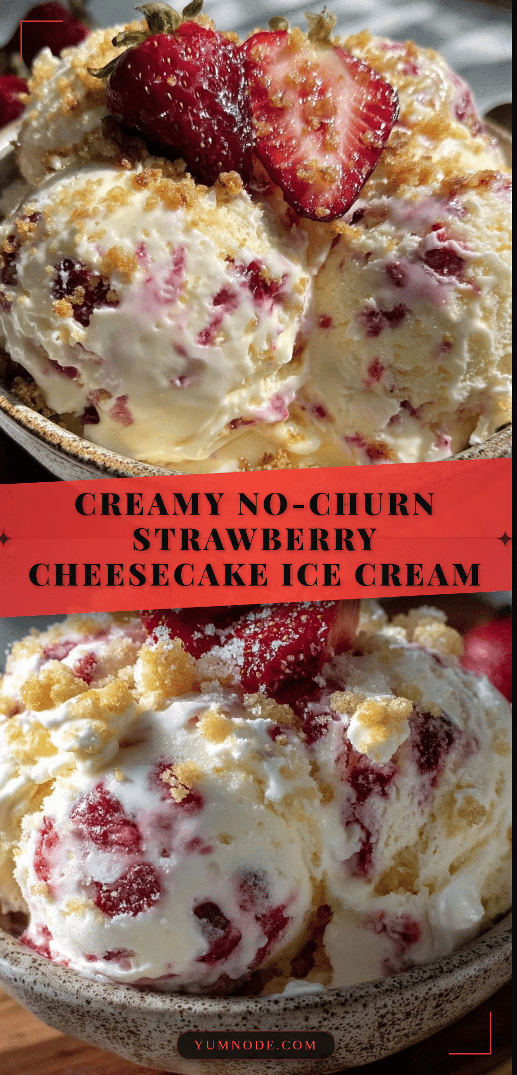 no-churn strawberry cheesecake ice cream recipe